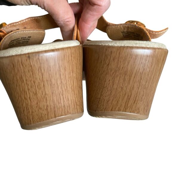 Dansko Sophie Wedge Slide Sandals 8.5-9/EU 39 Orange Leather Comfort Work Casual - Picture 5 of 7